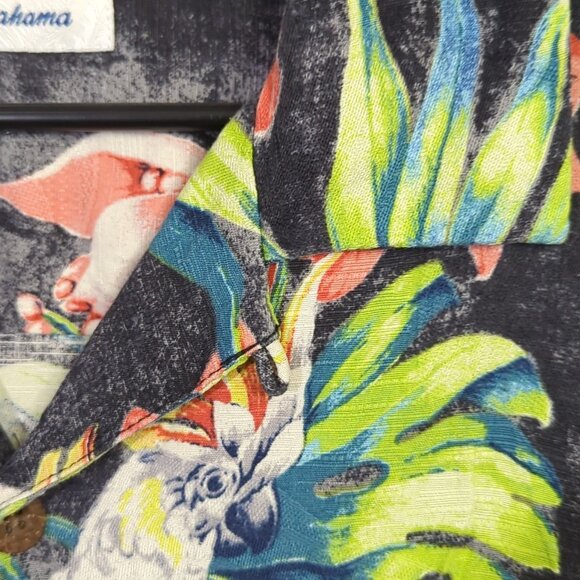 Tommy Bahama Shirt Men's XL Multi Color Silk Loop Collar Floral Cockatoo Travel - Picture 4 of 12